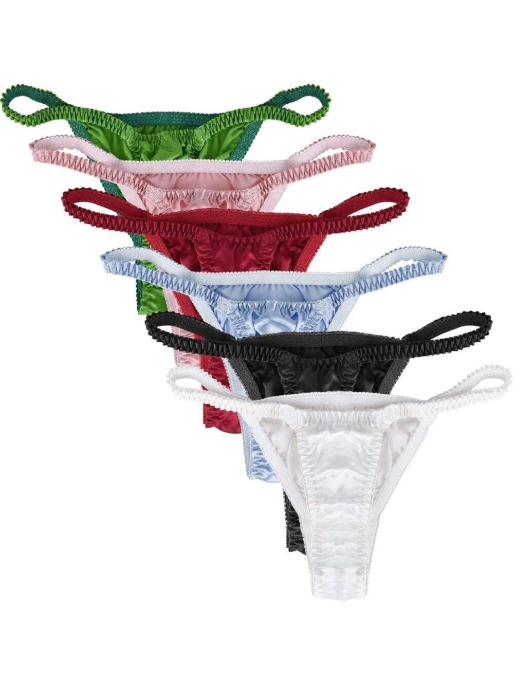 Luxurious 100% Silk Satin Bikini Panties for Women - Sexy Underwear (6-Pack)